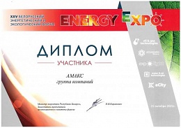 Диплом участника EnergyExpo-2021